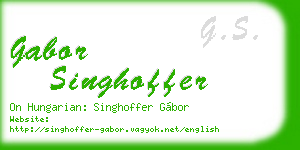 gabor singhoffer business card